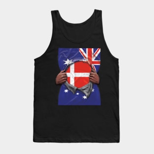 Denmark Flag Australian Flag Ripped - Gift for Danish From Denmark Tank Top